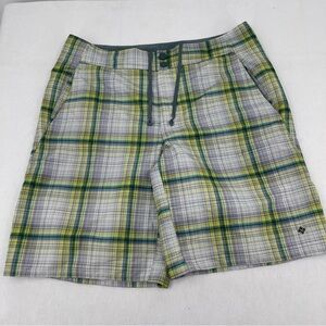 COLUMBIA Men’s Swimsuit Board shorts grey/yellow plaid Omni-Shade size: 36w